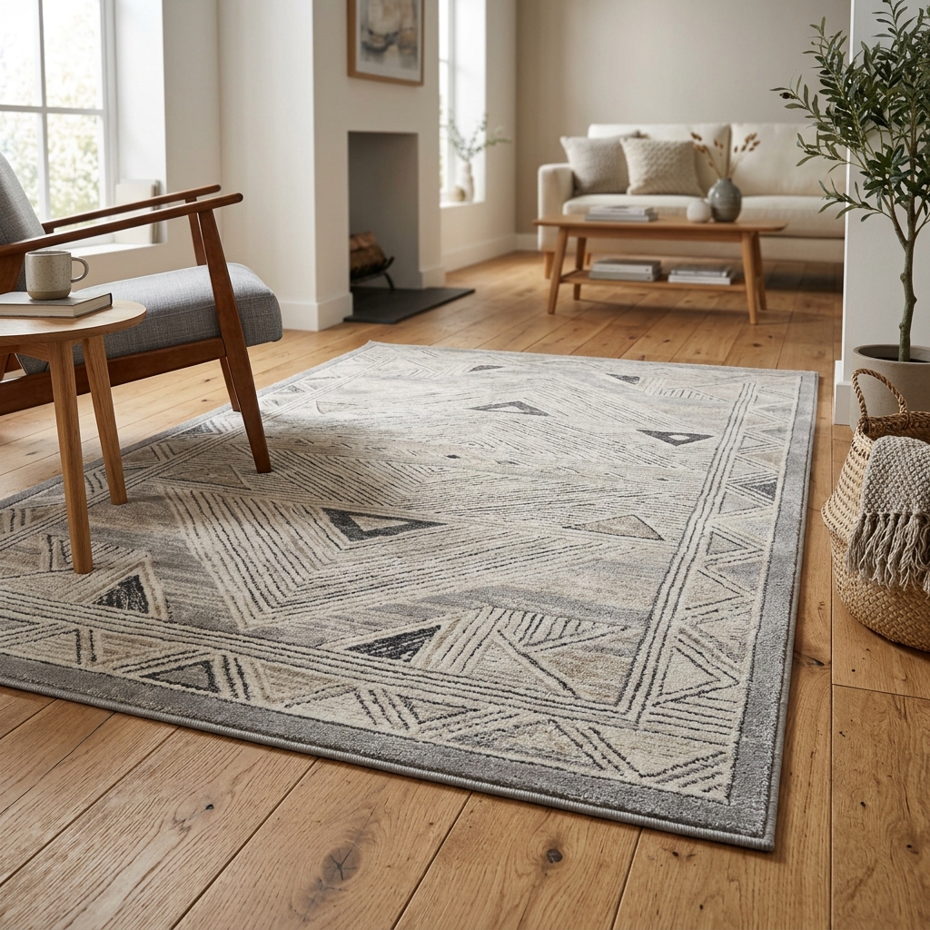 Stain-Resistant Boho Weave 9x12 ft Dining Room Rug